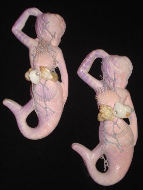 Mermaids Set Wall Plaques Pink/Purple blend