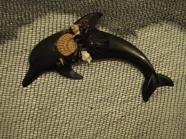 Dolphin Wall Plaque Gloss Black