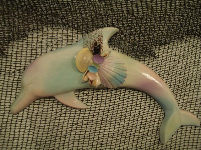 Dolphin Wall Plaque Multi Color pink/teal/cream