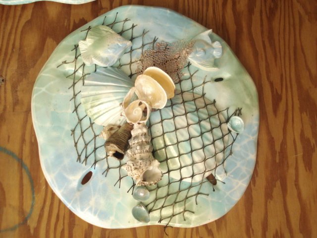 Sand Dollar Wall Plaque Pastel Green/Blue