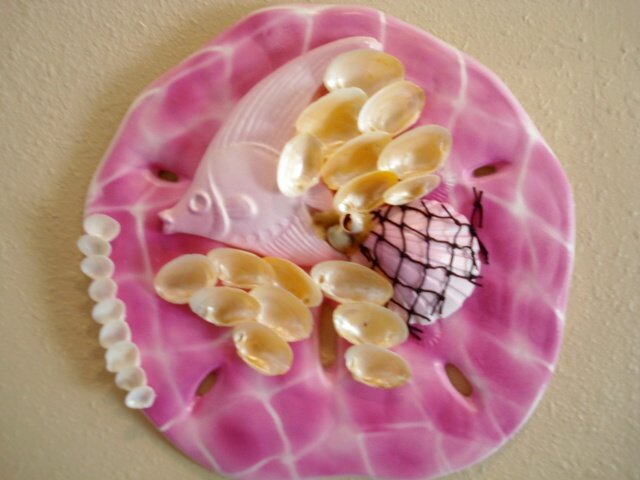 Sand Dollar Wall Plaque Dark Pink