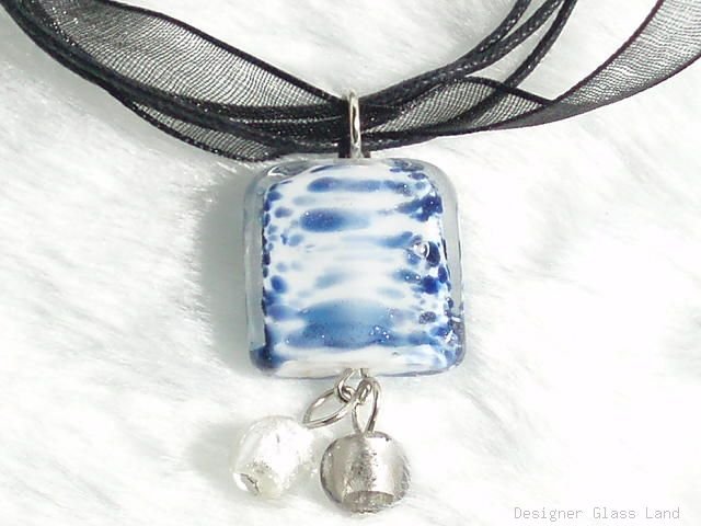 P315 MURANO GLASS DESIGNER PENDANT NECKLACE
