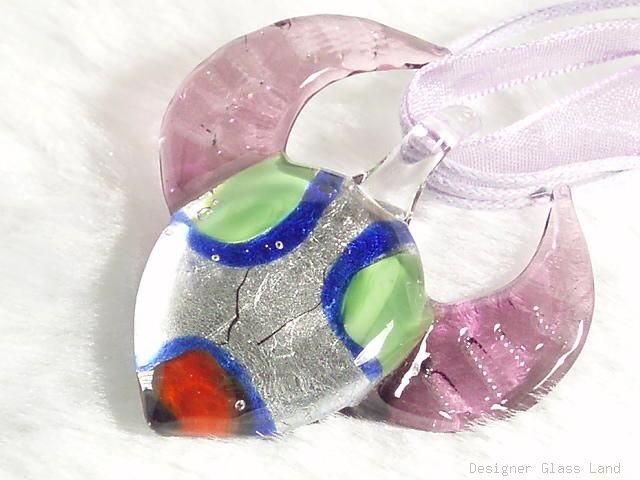 P446 MURANO LAMPWORK GLASS BUFFALO PENDANT NECKLACE, FREE SHIPPING!!!
