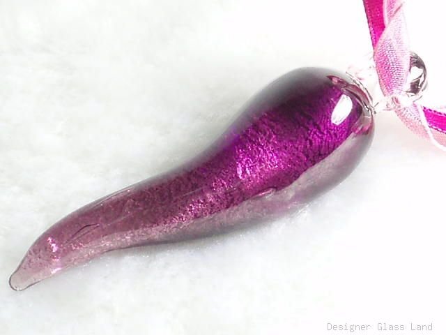 P460 LAMPWORK GLASS LAVENDER PEPPER PENDANT NECKLACE, FREE SHIPPING!!!