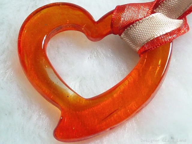 P501 MURANO LAMPWORK GLASS RED HERAT PENDANT NECKLACE, FREE SHIPPING!!!