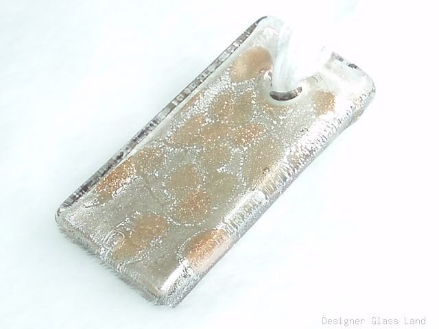 P576 MURANO LAMPWORK GLASS SMOKY GRID PENDANT NECKLACE, FREE SHIPPING!!!