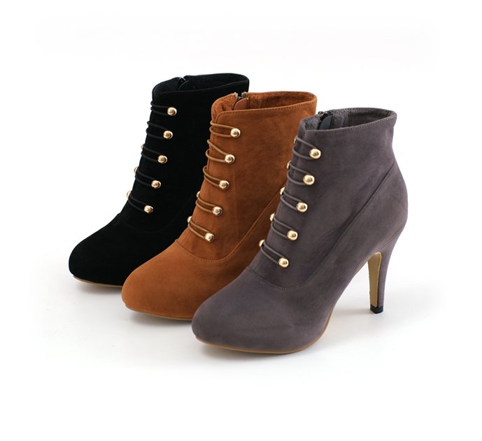 Napoleon style inner platform high heels ankle boots