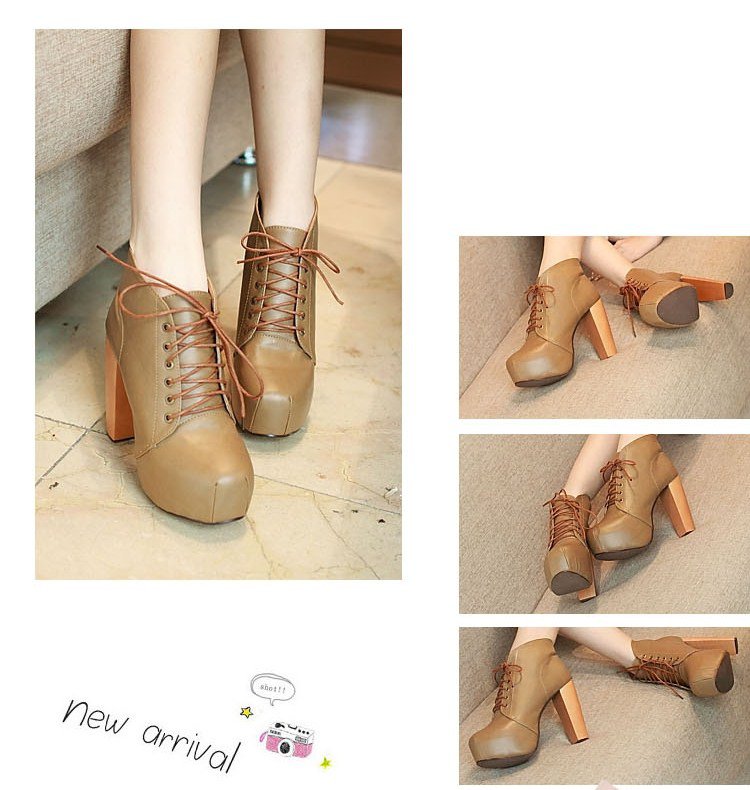 Fall 2011 fashion tie square head platform in ultra-high heel ankle boots