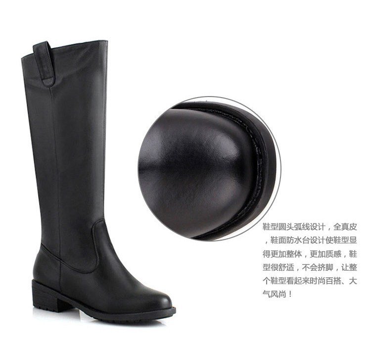 YUEXIUYA EUROPE LEATHER HIGH TUBE MIDDLE HEELS BOOTS