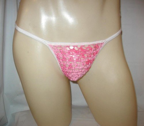 Men's Thong Hand Crochet Underwear Lover BOY PINK 1CRO3