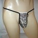 Men's Thong Lingerie Soft Satin CHARMEUSE Zebra 1CTB6