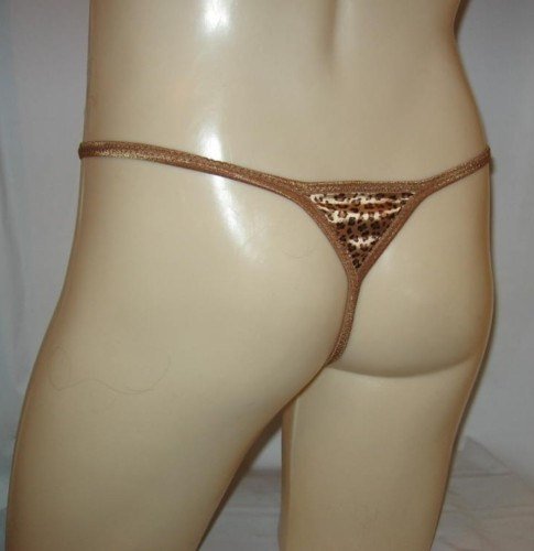 Mens Thong Lingerie SOFT Satin CHARMEUSE Leopard 1CDB12