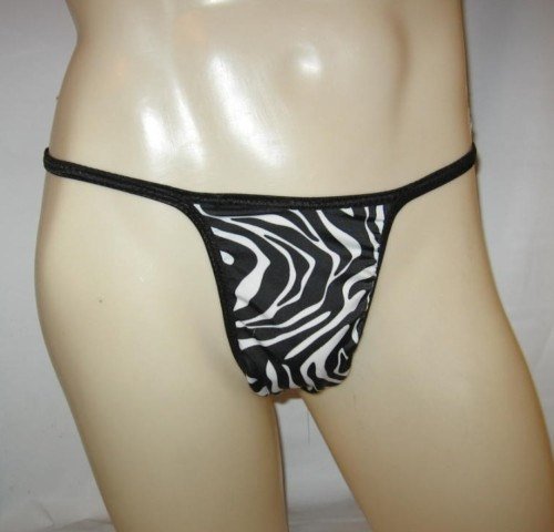 Men's Thong Diamond Back G String ZEBRA SPANDEX 2DB