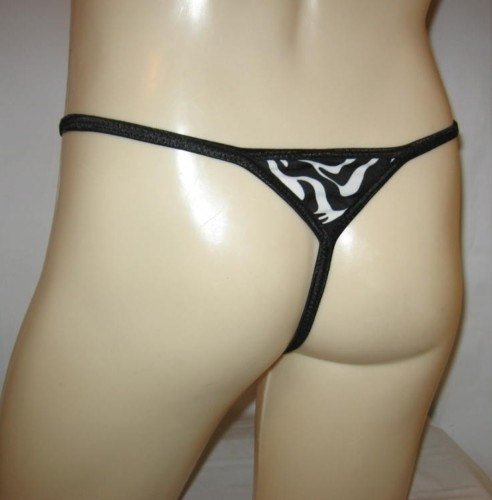 Men S Thong Diamond Back G String ZEBRA SPANDEX 2DB