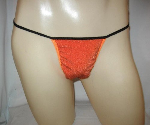 MENS Thong Sparkling Copper ORANGE Diamond Back sm 2DB2