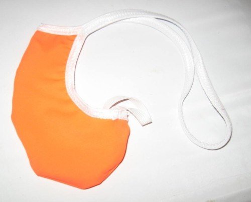 Men's BACKLESS Thong Enhancer Sock Orange Spandex 3SOK1