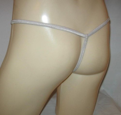 Men's Thong CROCHET & LACE Aqua White Cotton 3LCRO3