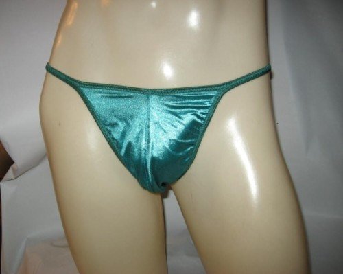 Mens Contoured Brazilian Bikini SUPER SHINE Teal 4BZ7