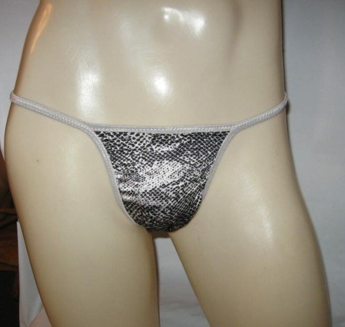 Mens Body Hug Bikini Brief SEAMLESS Silver Python 4BOD9