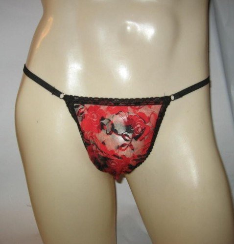 MENS Body Hug Underwear SEAMLESS Red Rose Lace 4BOD3