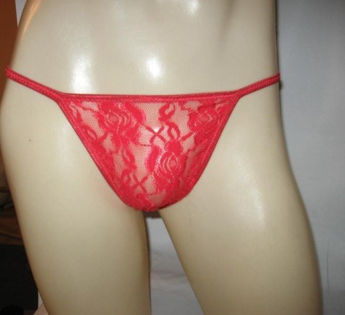 Men Body Hug Bikinin Brief SEAMLESS Lace Red 4BOD7