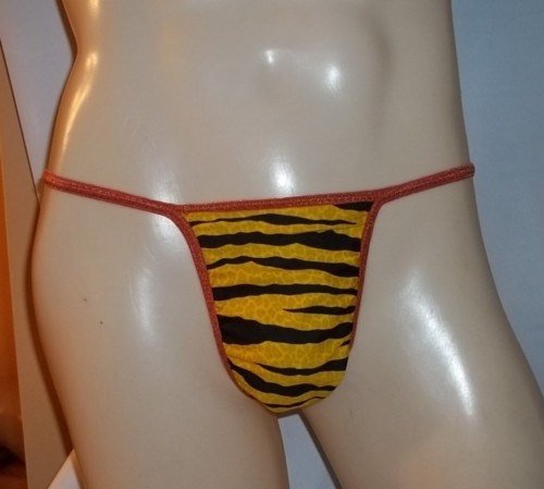 Mens Thong DIAMOND BACK G String Yellow Tiger 5DBf
