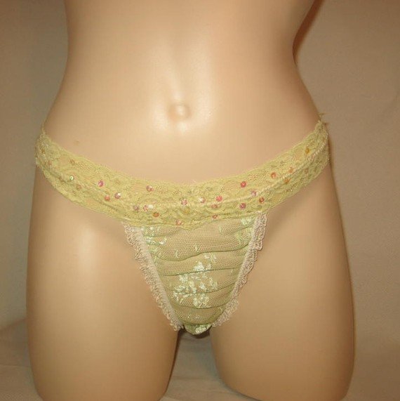 Womens Lace Panty Bikini SEAMLESS Lingerie Mint Green EXOTIC UNDERWEAR