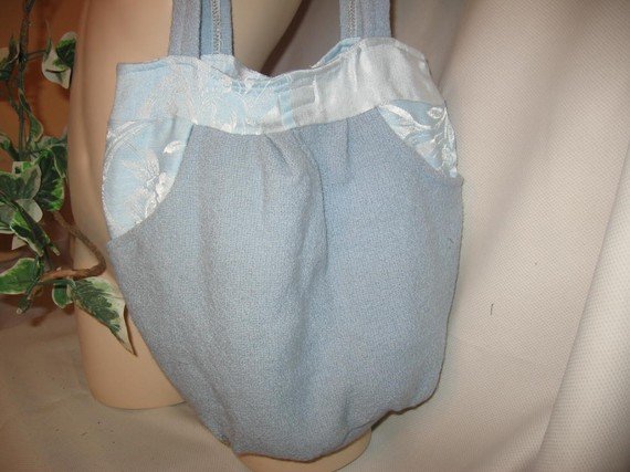 Hobo Bag Purse Boho RECYCLED Vintage Wool and Table Cloth HANDY POCKETS