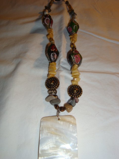 Bright Gold Jasper & Zebra Necklace