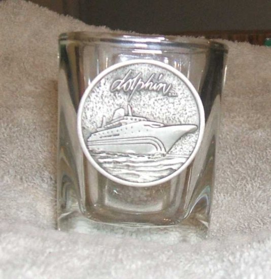 Shot Glass Collectible Cruise Ship Dolphin IV 1990s .... FREE SHIPPING!