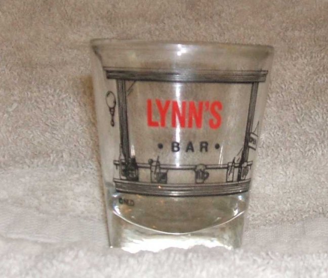 Collectible Bar Shot Glass... LYNNS BAR.... This is a cutie!! FREE SHIPPING!