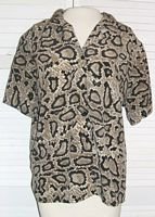 Snake Pattern Shirt Black Brown Polyester Truffles Size L Large... FREE SHIPPING!