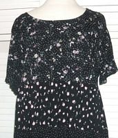 Black Floral Peasant Dress Patchwork No Boundaries Size M Medium...