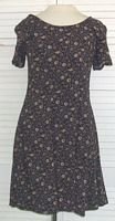 Dark Blue Floral Mini Dress Stretch Rayon D.B.Y. Ltd Size 9 / 10