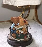 Story Bears Hand Painted 11" Ceramic Lamp NWT