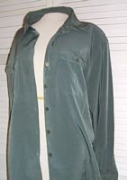 Dressy Green Silky Polyester Shirt Joanna Size XL Extra Large