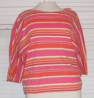 Striped Cotton Shirt Pink White Size L Large 12 / 14 Stefano...