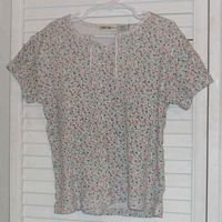 Floral Ribknit Cotton Shirt by Cherokee Sz 10 / 12