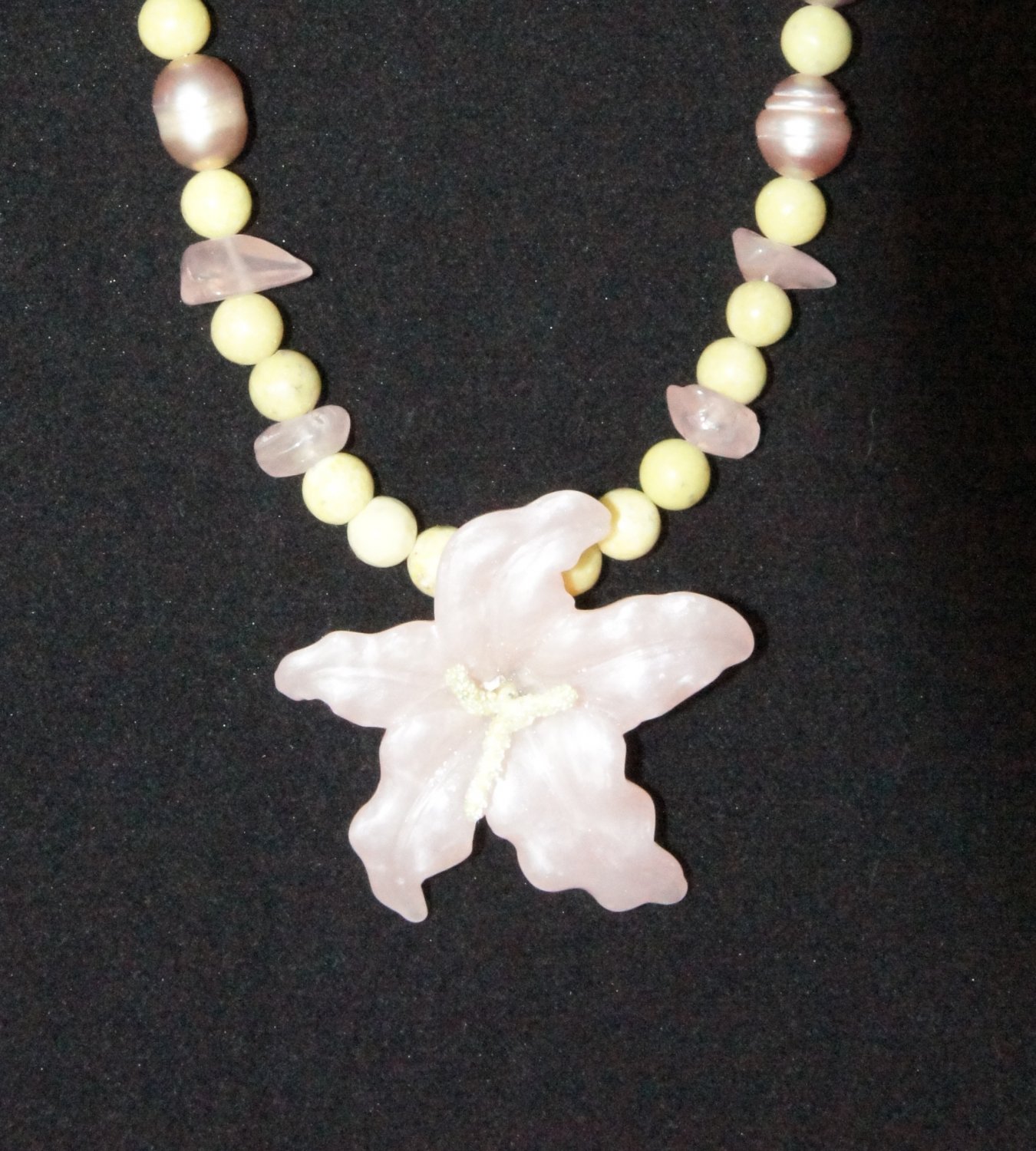 Pink resin flower with yellow and pink