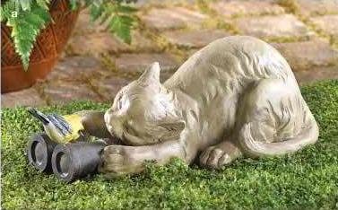 Birdwatching Kitty Statue