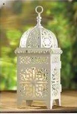 White Scrollwork Candle Lantern