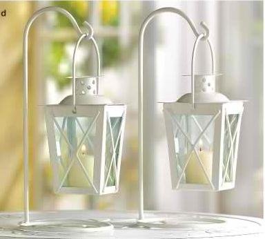 White Railroad Candle Lanterns
