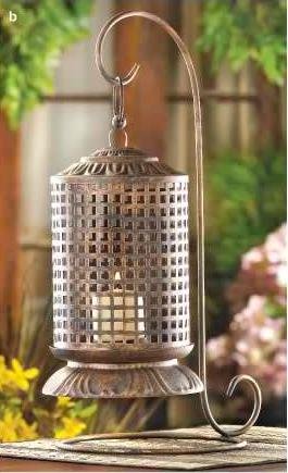 Copper Lattice Candle Lantern