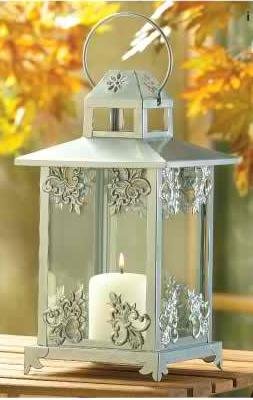 Silver Scrollwork Candle Lantern