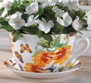 Butterfly Teacup Planter
