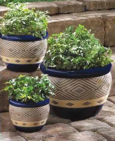 Colbalt Planter Trio
