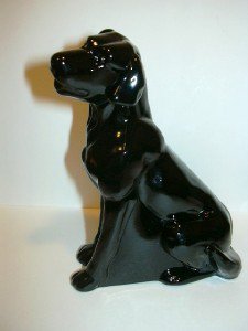 black lab dog figurine