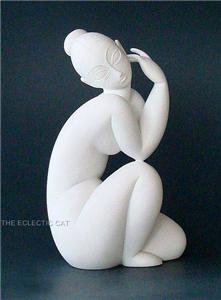 MODIGLIANI ABSTRACT FEMALE KNEELING SEATED NUDE STATUE SCULPTURE REPLICA