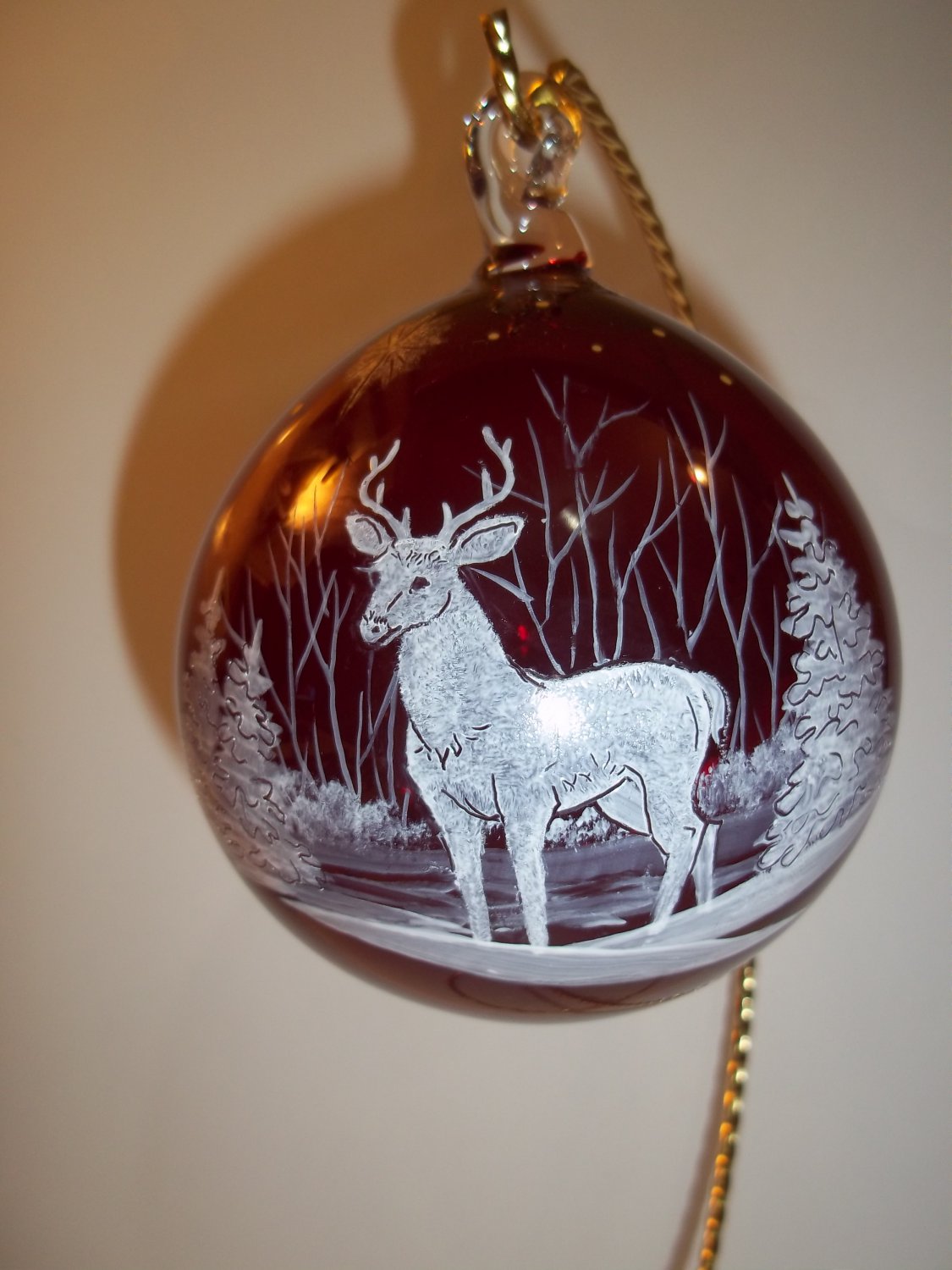 blown glass deer ornaments