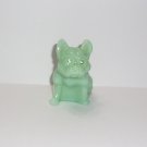 Westmoreland Glass Mold Jadeite Green French Bulldog Figurine Rhinestone Eyes